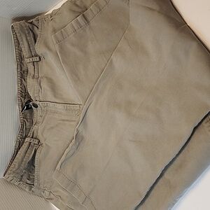 Eileen Fisher 1X Cotton Thick Like Jeans Khaki Colored Pants